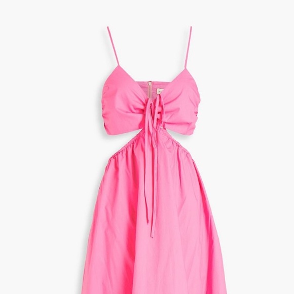 NICHOLAS Pink Dress Baylee Cotton Cut-Out Midi Dress US 6 - Picture 9 of 11